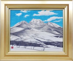 画像1: 木間明　『雪山』　日本画　Ｆ６号