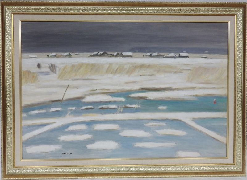 画像1: 山口武　「雪の日の干拓地」　油絵　Ｍ３０号