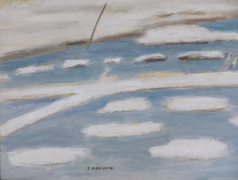 画像4: 山口武　「雪の日の干拓地」　油絵　Ｍ３０号