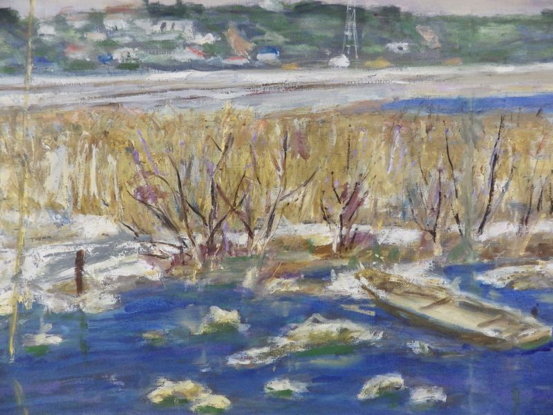 画像: 山口武　「残雪の水郷」　油絵　Ｍ１２号